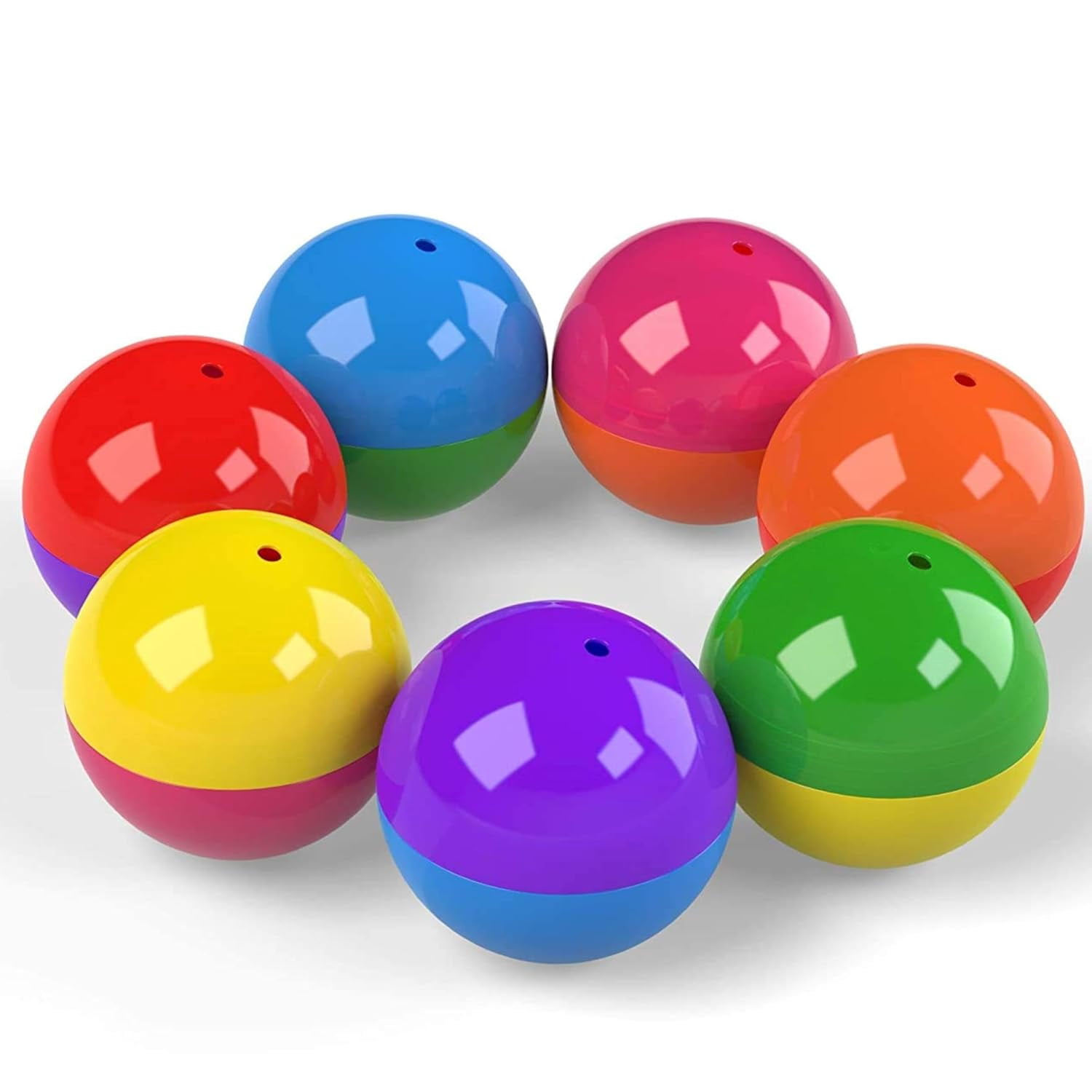 Big Claw Machine Capsules Colored Plastic Sphere Large Party Favor Containers Round 7 pcs 7.9 inch - Jumbo Plastic Christmas Ornaments Extra Large Gift Box Empty Craft Party Supplies Vending Capsules