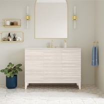 Cascade 48" Freestanding Bathroom Vanity in White Oak with 3-Hole Widespread Sink Top