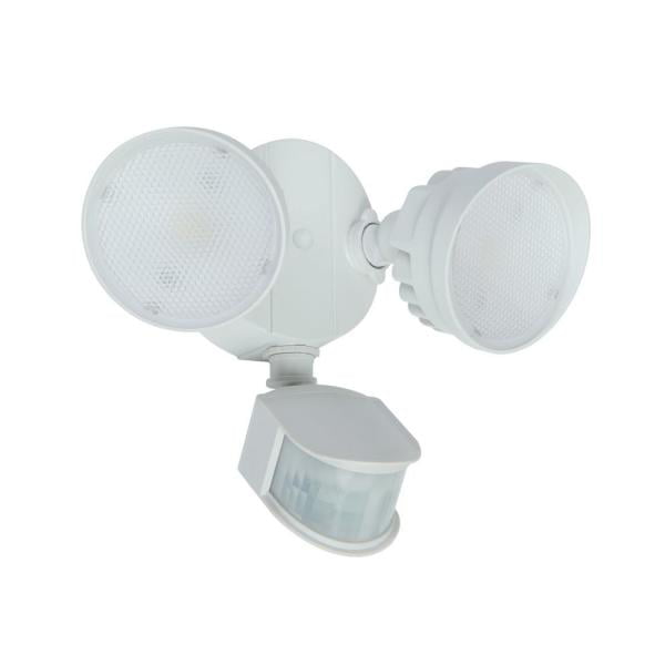 Details about   Lutec 270-Degree 2Head White Outdoor Integrated LED Motion Activated Flood Light 