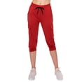 thumbnail image 2 of ALWAYS Cargo Capri Joggers for Women - Super Soft Casual Lounge Yoga Pants Red 3XL, 2 of 6
