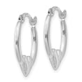 thumbnail image 2 of 14k White Gold Heart Hoop Earrings Love, 2 of 8