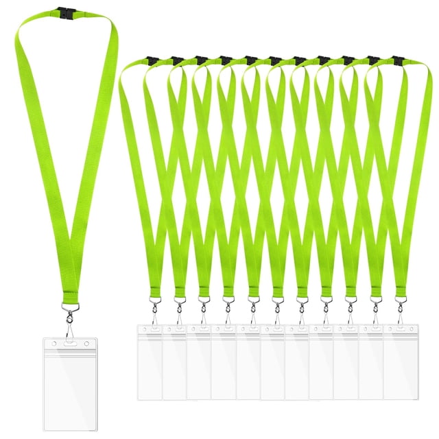 Lanyards WEZEBEL de 12 unidades, verde manzana, impermeables, para credencial