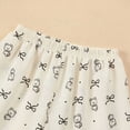 thumbnail image 6 of Bainana Girls 2 Pieces Sleep Outfit Set Cartoon Print Short Sleeve Button Down Shirts And Shorts Set Soft Leisure Toddler Girls Holiday School Daily Loungewear Size 4-5 Years White, 6 of 8