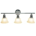 thumbnail image 2 of 26.5" Classic 3 Light Straight Metal Bar And Frosted Marble White Bell Shape Glass Shades Decorative Wall Mounted Vanity, 2 of 7