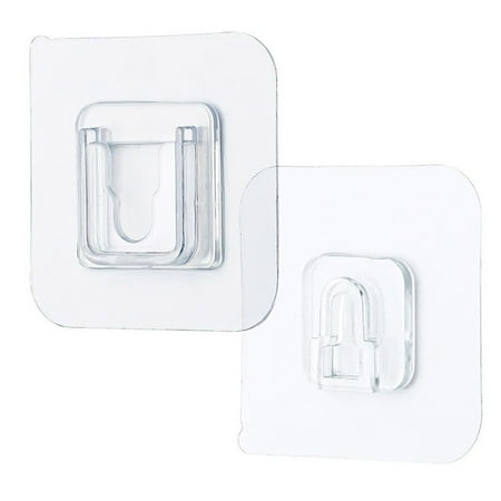 

1 pair of double-sided adhesive wall hooks sturdy wall seamless hooks transparent and strong self-adhesive door wall hanger hooks