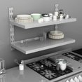 thumbnail image 1 of vidaXL 2-Tier Floating Wall Shelf Stainless Steel 100x30 cm, 1 of 4