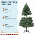 thumbnail image 5 of 6FT Unlit Artificial Christmas Tree with Hard Needle and PVC Branches, Full Shape, Plastic Stand, Indoor Holiday Decoration, 5 of 8