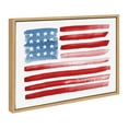 thumbnail image 4 of Kate and Laurel Sylvie Flag Alone Framed Canvas Wall Art by Sara Berrenson, 18x24 Natural, Fourth of July American Flag Decor for Wall, 4 of 7