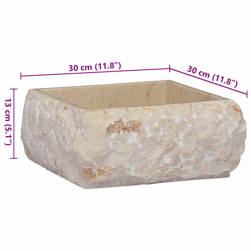 vidaXL Sink Above Counter Vanity Sink Natural Stone Basin for Bathroom Marble