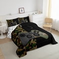 thumbnail image 4 of Feelyou Cartoon Camo Gamepad Queen Comforter Set, Vintage Camouflage Print Bedding Sets, Teens Kids Boys Girls Reversible Bedding Comforter Set, Super Cozy Room Decor, 3pcs, 4 of 9