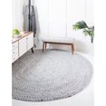 thumbnail image 2 of Unique Loom Braided Chindi Collection Casual Modern Gray Oval Rug (5' 0 x 8' 0), 2 of 2