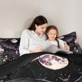 thumbnail image 5 of Homewish Mystic Gothic Bat Queen Comforter Set, Rustic Flower Botancial Bedding Sets, Glitter Stars Galaxy Reversible Bedding Comforter Set, Breathable Home Decor, 3pcs, 5 of 8