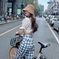 thumbnail image 3 of CoCopeaunt Lace Straw Hat Womens Department Small Qingxin Lace Beach Hat Summer Version Of The Korean Sun Shade Grass Woven Fisherman Hat, 3 of 6