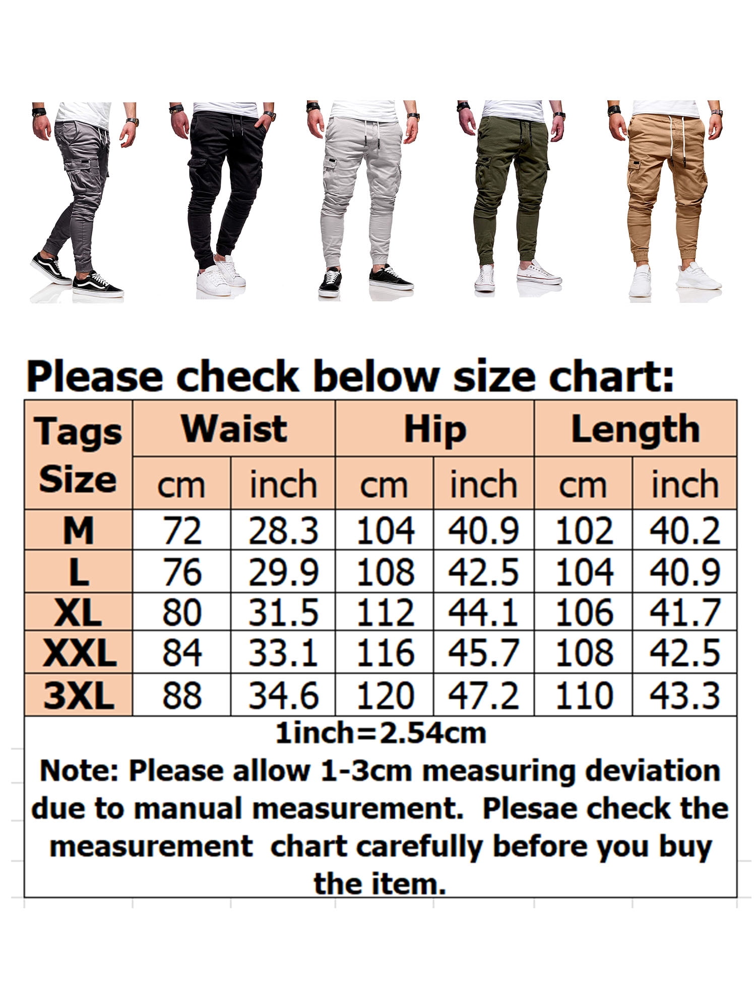 CVLIFE Men Comfort Stretch Cargo Pants Slim Fit Casual Jogger Pant Trousers  Sweatpants Workout Running Pants with Pockets Drawstring 