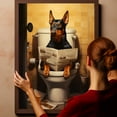 thumbnail image 6 of Beauceron Dog Canvas Wall Art for Bedroom Living Room Home Decor,Funny Dog Canvas Sitting on The Toilet Animal Pattern Office Artworks, modern wall decor, Ready to Hang, 6 of 6