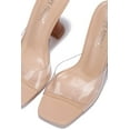 thumbnail image 2 of Cape Robbin Lithe Nude Sexy High Spool Heel Open Squared Toe Slip On Pumps (Nude, 6.5), 2 of 4
