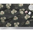 thumbnail image 3 of Soimoi Cotton Duck Fabric Leaves & Alba Rose Floral Print Fabric by Yard 42 Inch Wide, 3 of 3