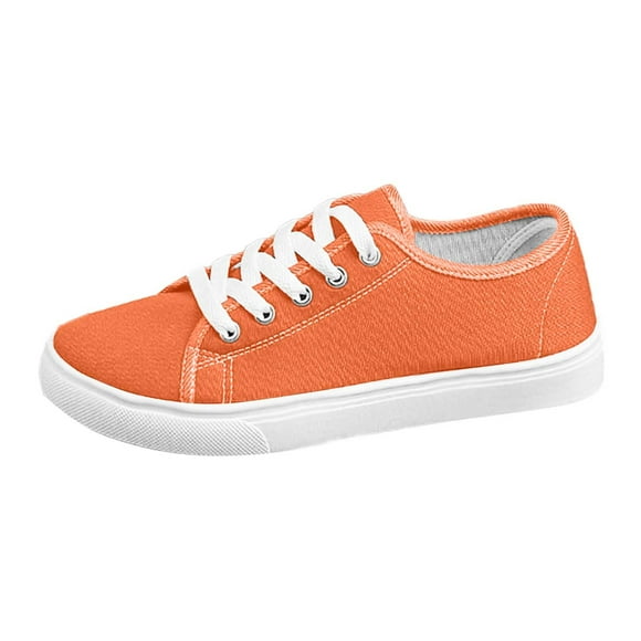 GPOECD Womens Shoes Casual Fashionable Unisex Lace Up Sneakers Comfortable Flat Breathable Everyday Wear for Women and Men Shoes for Women Orange,37