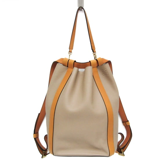 Pre-Owned Loewe Midnight Women's Leather Backpack,Handbag Beige,Yellow (Good)