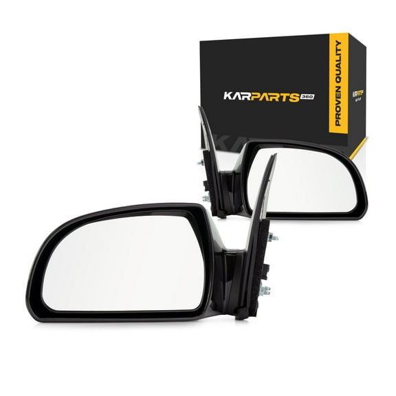 For Hyundai Sonata 2006-2010 Door Mirror Driver and Passenger Side | Pair | Power | Heated | Gloss Black | Non-Folding | HY1320149, HY1321149 | 876100A000, 876200A000