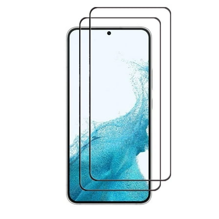 PAPAUTOP [2 Pcs] Black Full Coverage Easy Installation Tempered Glass Screen Protector for Samsung Galaxy S22 2022