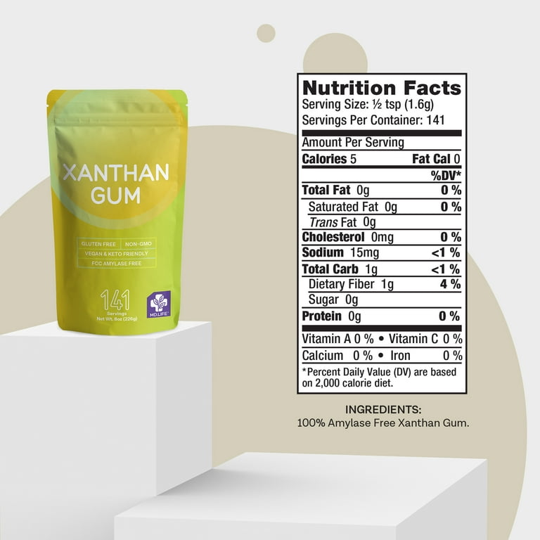 MD. Life Xanthan Gum for Baking Keto - 12 oz – 100% Natural Xanthan Gum  Powder - Keto Friendly & Gluten Free – Carb Free Xanthan Gum for Baking,  Food Thickener & Ice Cream Stabilizer 