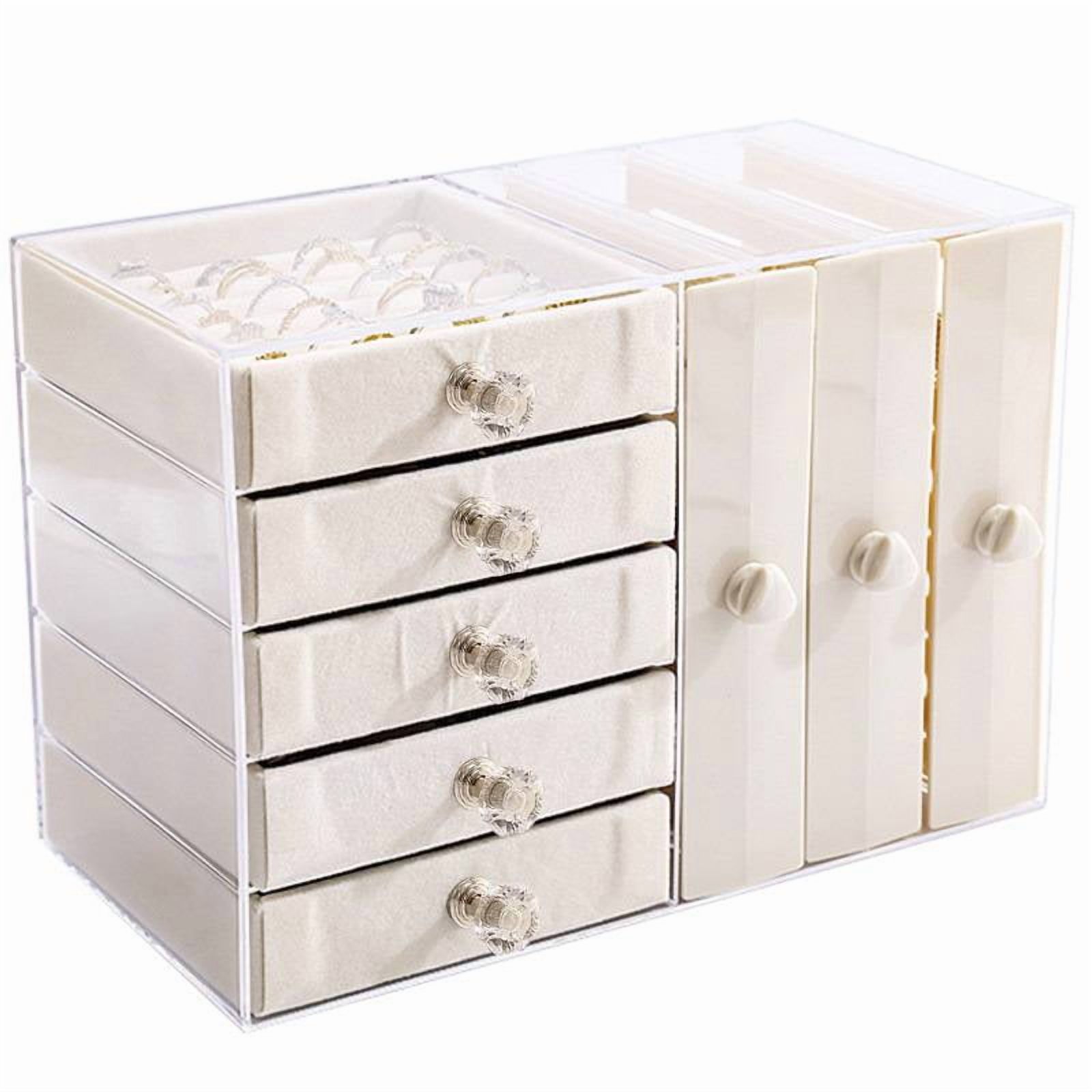 Btidfty Jewelry Organizer Stand Multifunctional Necklace Display Holder with 4 Drawer Jewelry Holder Box Large Capacity for Bracelets Earrings Rings