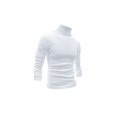 thumbnail image 2 of INSPIRE CHIC Chandails pour Hommes, Chandail à Col Roulé, Manches Longues, Extensible, Coupe Ajustée, Hauts 46 Blanc, 2 of 7
