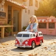 thumbnail image 2 of Qaba Lisensed Volkswagen T1 12V Kids Ride on Car with Dual Motor, Red, 2 of 10