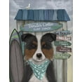thumbnail image 2 of Fab Funky 26x32 Black Ornate Wood Framed with Double Matting Museum Art Print Titled - Border Collie, Tricolour, Surf Shack, 2 of 4