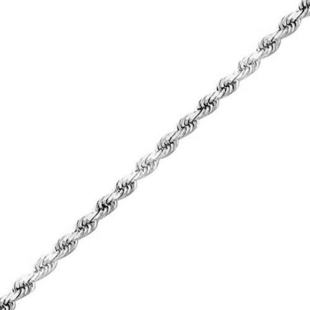 Rope Turquoise Necklace - 925 Sterling Silver Necklace Italian 1.4mm Rope Chain , Hypoallergenic 36 inch , Hypoallergenic