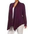 thumbnail image 3 of Women's Plus Size Soft Casual Drape Open Front Cardigan Long Sleeve, 3 of 4