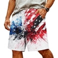 thumbnail image 3 of Havenx Men's 4th Of July Shorts America Flag Stars Stripes Shorts with Pockets Elastic Waist Drawstring Pant Patriotic We the People 1776 Workout Clothing,Royal Blue S, 3 of 5