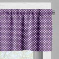 thumbnail image 3 of Ambesonne Eggplant Valance Pack of 2, White Polka Dots Retro, 54"X12", Purple White, 3 of 5