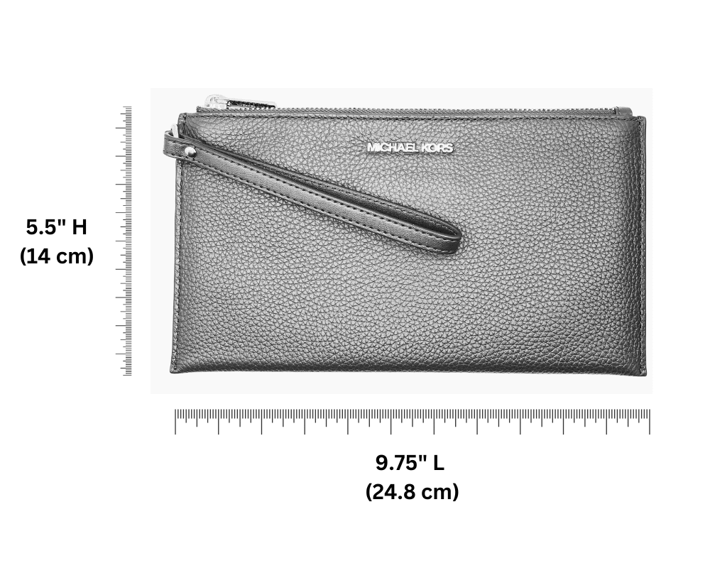 Michael Kors Women's Jet Set Travel Large Top Zip Pebbled Leather Wristlet Pouch (Bright Red)