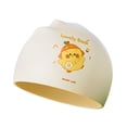 thumbnail image 3 of Gorro de baño para niños, gorro de ducha, cómodo, con protección para los oídos, flexible, de silicona, para hacer esnórquel en piscinas de . Amarillo, 3 of 8