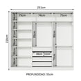 thumbnail image 4 of Ropero Closet Madesa Royale 3 Puertas Con Espejos Blanco 3, 4 of 7
