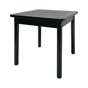 Open Box Jack Post Outdoor Hardwood Square Patio Dining Side End Table, Black