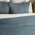 thumbnail image 2 of EVERGRACE 100% Cotton Paisley Quilt Set, Queen Size 3 Piece Set – Prewashed Lightweight Bedspread with 2 Shams, Soft & Breathable Matelasse Coverlet for All-Season Comfort, Stormy Blue, 2 of 8
