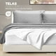 thumbnail image 2 of Dreamlab Edredón Matrimonial Ligero y Juego de Sábanas con Fundas de Almohada Decorativas (7 pzas). Set de Colcha Ligera y Sábanas para Cualquier Temporada. Hipoalergénico. Trébol, Gris Claro / Blanco, 2 of 5