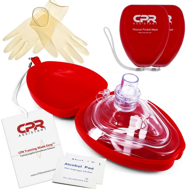 2 Adult/Child CPR Mask & Valve Pocket Resuscitator Kit by CPR Assistant