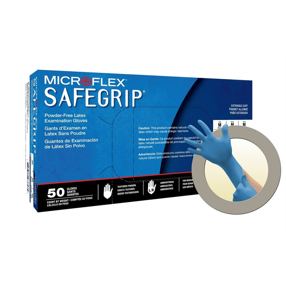 MICROFLEX SafeGrip EC SG375 Latex Gloves, Size L