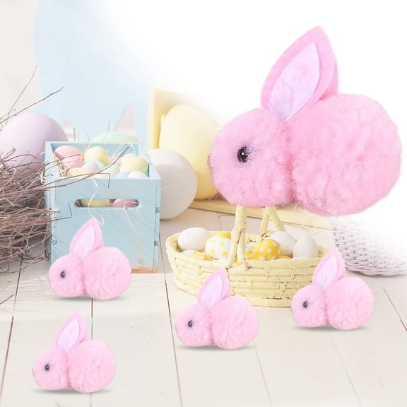 SSNTSY 1.8" Mini Plush Easter Bunny Felt Rabbit Doll Stuffed Bunny Decor Soft Tiny Easter Ornament for Holiday Basket Stuffers DIY Hair Clip