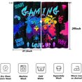thumbnail image 4 of Gaming Kitchen Curtains Mini 27.5'''' W x 39'''' L Graffiti Gamepad for Gamer Boys Kids Teen Colorful Splashed Ink Cute Video Games Short Small Cafe Room Window Drapes Treatment Tiers Fabric 1 Pair, 4 of 5