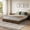 Walnut color, variant on Kicctian Twin Size Wooden Platform Bed Frame-No Headboard, Wavy Wood Base,Bed Frame for Bedroom,Walnut Color