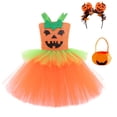 thumbnail image 3 of OJSFQUFP Trick-or-Treat Outfit Kids Girls Halloween Pumpkin Dress for Girls Tutu Dresses with Headband Fancy Outfits, 3 of 9