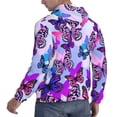 thumbnail image 6 of Naloa Flying Butterflies Men's Casual Hooded Collar Drawstring Hoodies Pullover Sweatshirts Casual Long Sleeve Shirts-4X-Large, 6 of 7