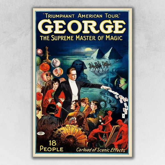 homeroots home decor 393324 16" x 24" George the Supreme Master Vintage Magic Poster Wall Art