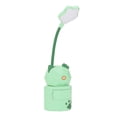 thumbnail image 2 of Lámpara de escritorio LED con carga USB, luz cálida, diseño de dibujos animados lindo, protección para los ojos, luz de mesa con caja de almacenamiento, color verde, 2 of 14