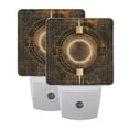 thumbnail image 7 of Abstract Bronze Geometric Night Light 2 Pack LED Nightlight Plug into Wall Dusk to Dawn Sensor Soft White, 7 of 7